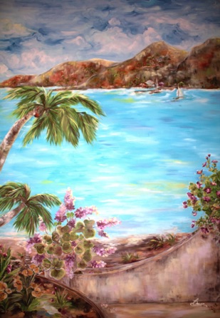 Bathroom Large Mural
Tropical Ocean View - Wall #4